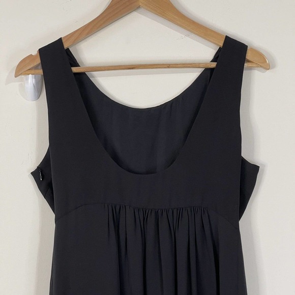 Tibi Silk Beaded Neckline Maxi Dress Size 4 Black Chiffon Ruffle - Picture 10 of 14